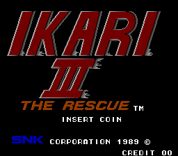 Ikari III - The Rescue (Rotary Joystick) Title Screen